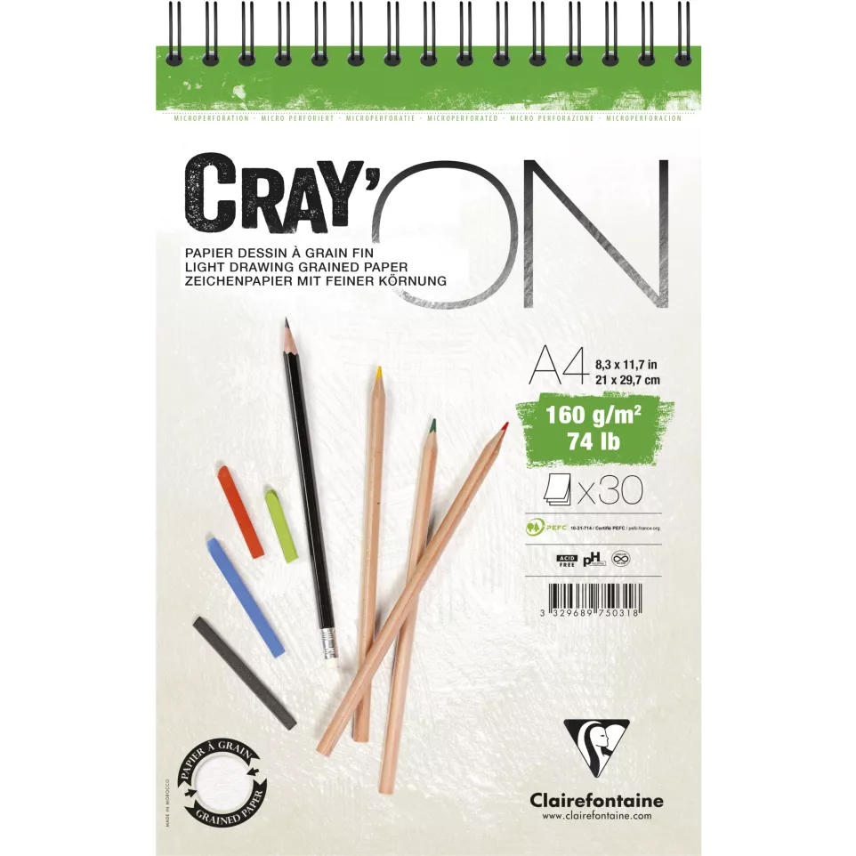 Blok Cray'On spiraal- 30 blad 160g...