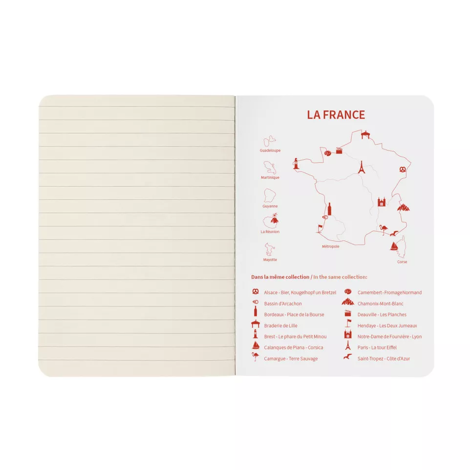 Carnet piqûre textile France A6 96...