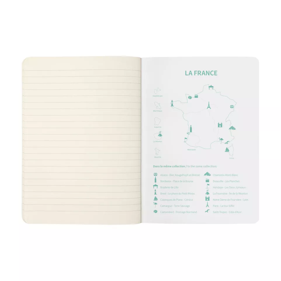 Carnet piqûre textile France A5 96...