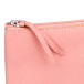 CUIR TEINTÉ Trousse plate 22x11 cm Corail/ Pce
