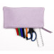 CUIR TEINTÉ Trousse plate 22x11 cm Lilas/ Pce