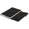 LEDER Notebook A5 60bl Lijn Zwart-/ St.