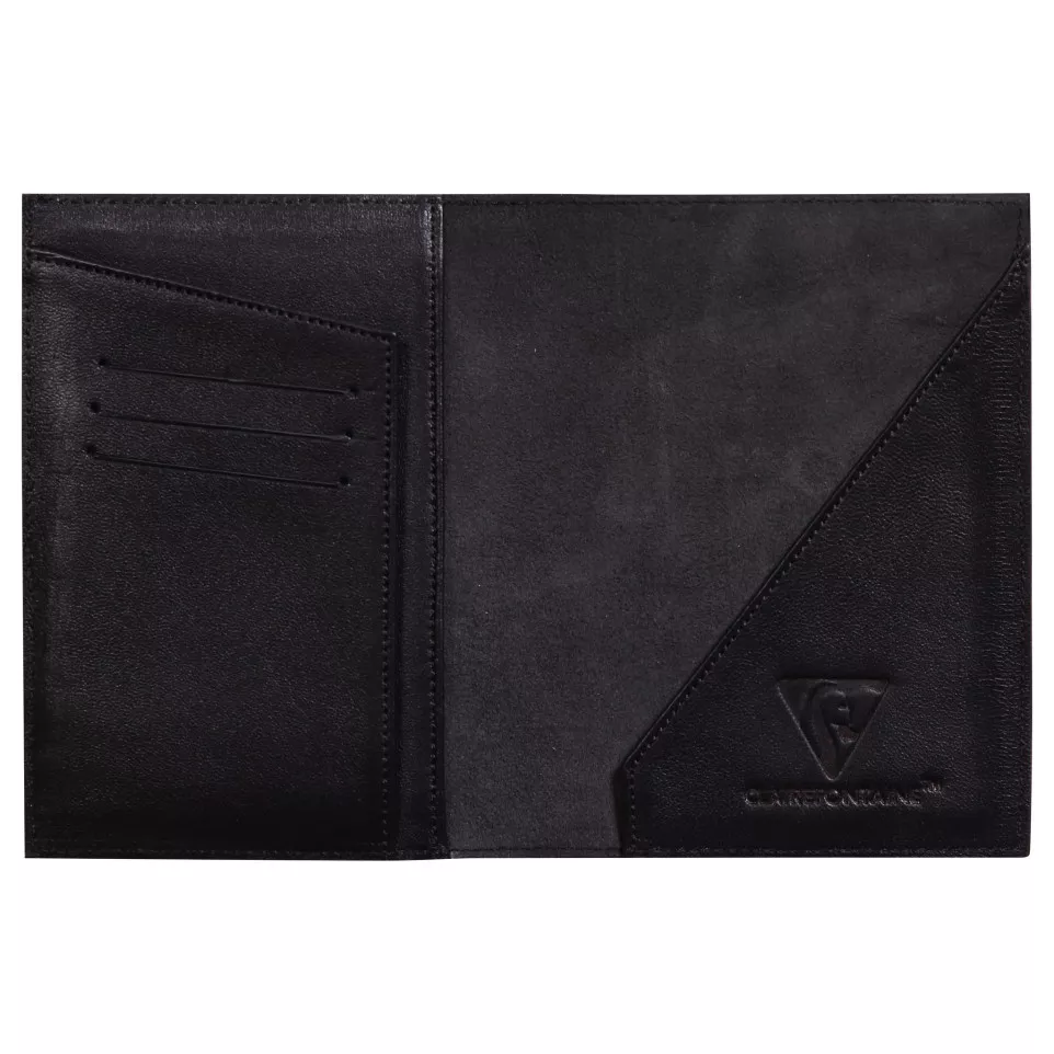 LEDER Reisetui 14,5x1x10,5 Zwart-/ St.