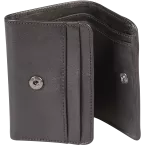 CUIR Portefeuille 11,5x2x8 cm Noir-/ Pc.