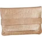 KLEOP LEDER Etui met- klep 26x18 Goud/ St.