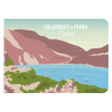 Carnet piqûre textile France 14,8x10,5 cm 48 pages uni visuels assortis papier ivoire/ Pce