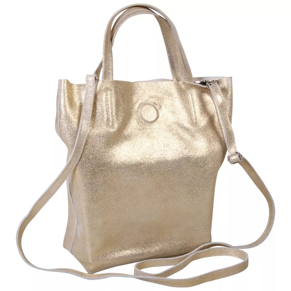 PLUME Sac Daim irisé 16X9X23 Or-/ Pc.