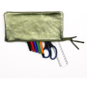 Cuirisé grote etui,2-vakken,22x11 Groen/ St.