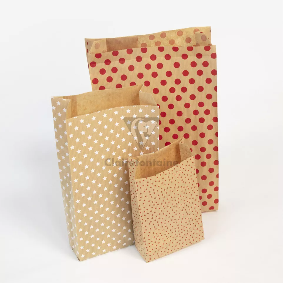Kraft 50 zakjes 16x30+5cm Sterren-/ St.