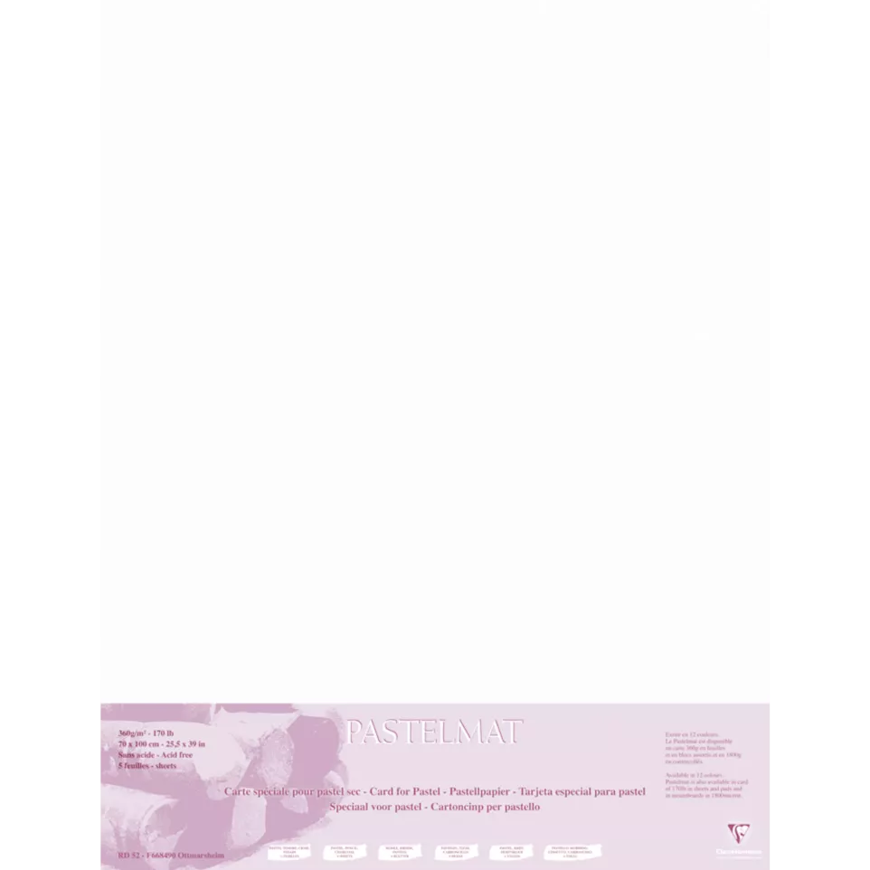 Pastelmat 5bl 360g 70x100 wit-/ St.