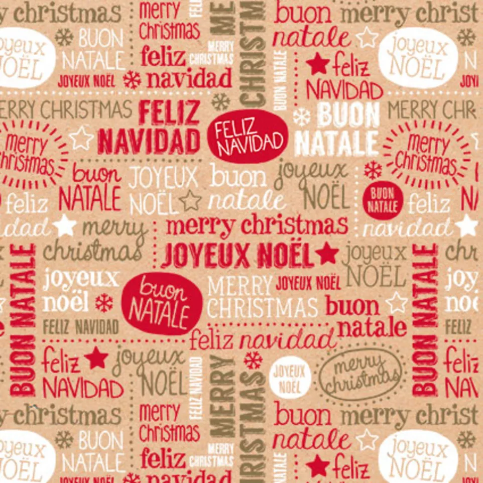 Kraft brut 70g, rol 50x0,7m Xmas-/ St.