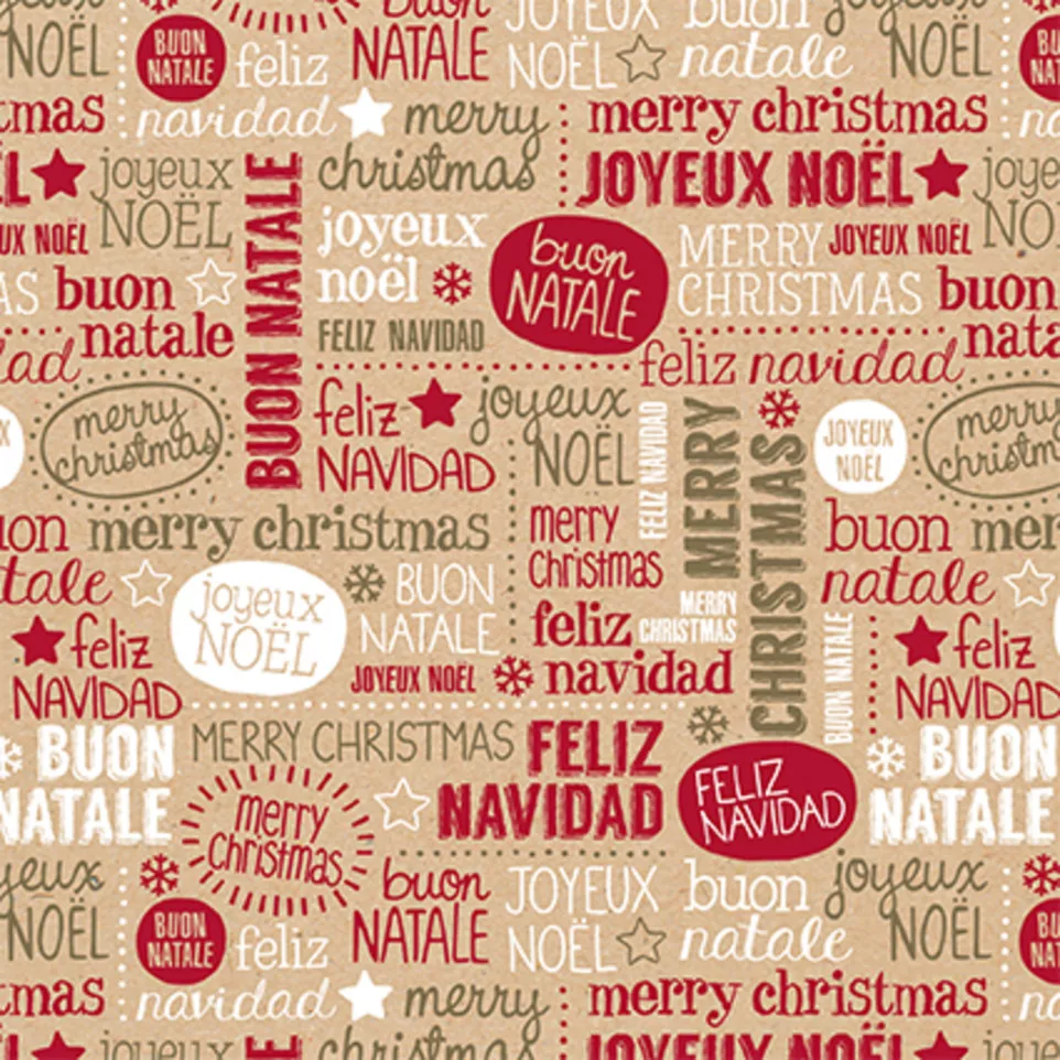 Kraft brut 70g, rol 50x0,7m Xmas-/ St.