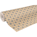 Kraft brut 70g, rl 50x0,70m Etoiles argt/ Pce