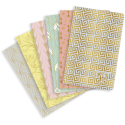 Carnet piqûre textile Neo Deco Collection Printemps-Été 9x14cm 96 pages ligné motifs assortis papier ivoire 90g/ Pce
