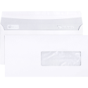 Boite de 500 Enveloppes Blanches C6/5-114x229mm - Auto-Adhésives - 80g/m2 - Fenêtre Papier Cristal 40x110 (position 30/20)/ Pce