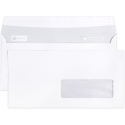 Boite de 500 Enveloppes Blanches DL-110x220mm - Auto-Adhésives - 80g/m2 - Fenêtre Papier Cristal 35x100 (position 20/20)/ Pce