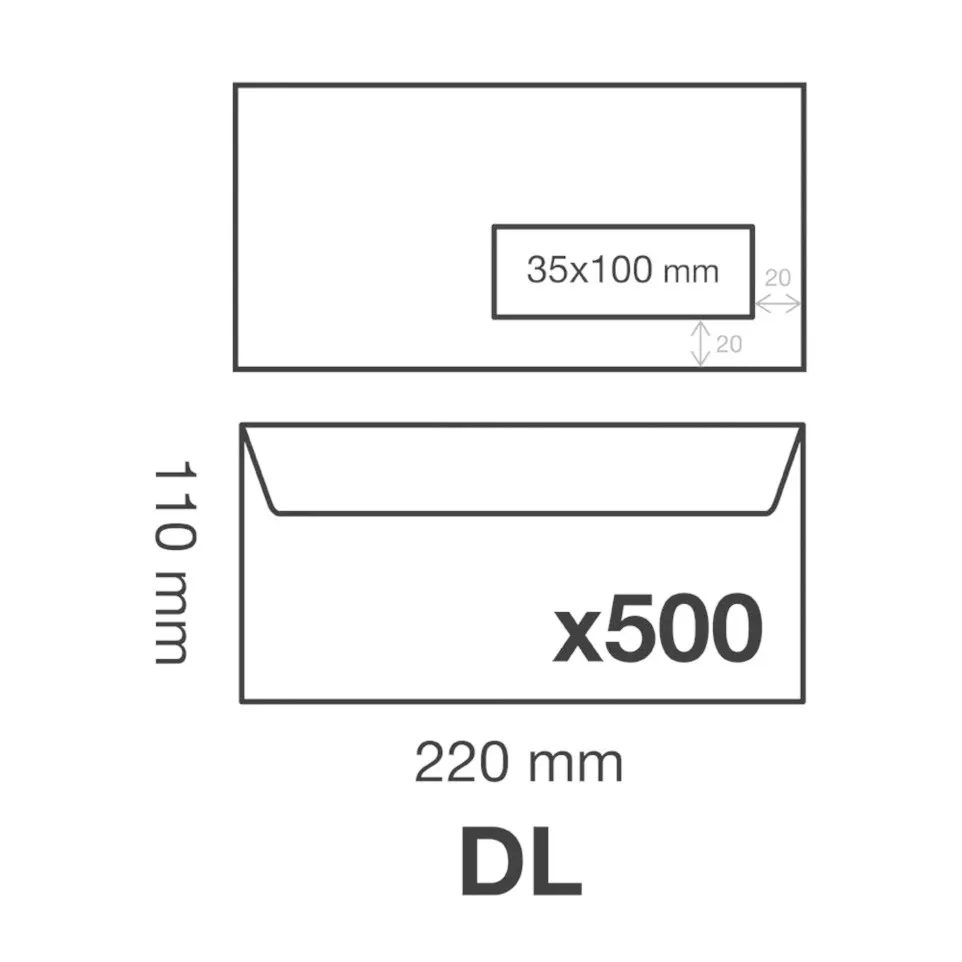 Boite de 500 Enveloppes Blanches...