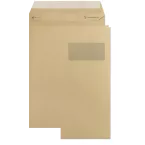 Boite de 250 Pochettes Kraft Milleraies Brun C4-229x324 mm - Auto-Adhésives - 90g/m2 - Fenêtre 50x100 (position 50/20)/ Pce