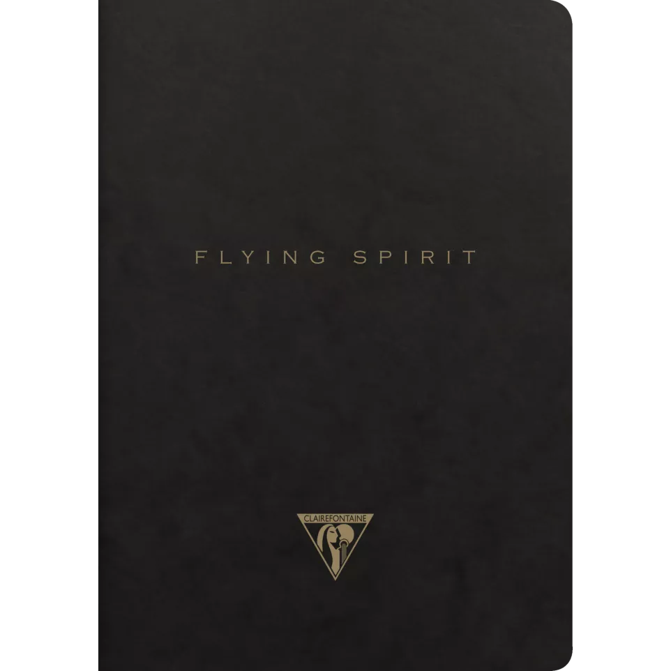 Flying Spir.notabk 48bl A5 zwart-/ St.