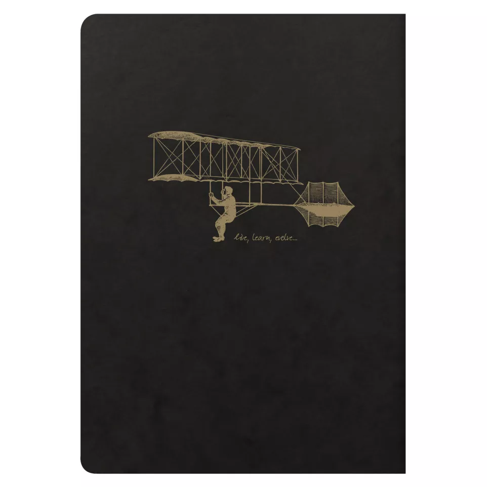 Flying Spir.notabk 48bl A5 zwart-/ St.