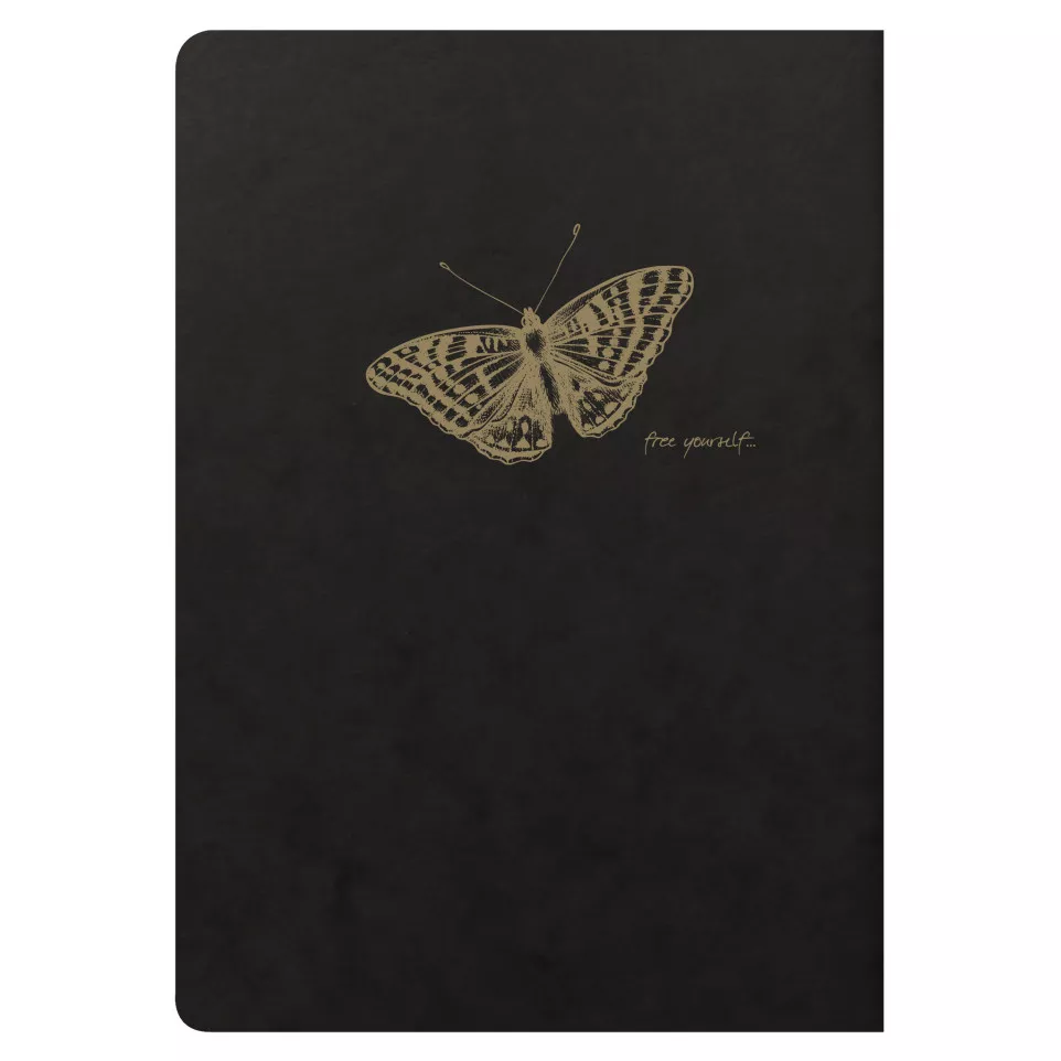Flying Spir.notabk 48bl A5 zwart-/ St.