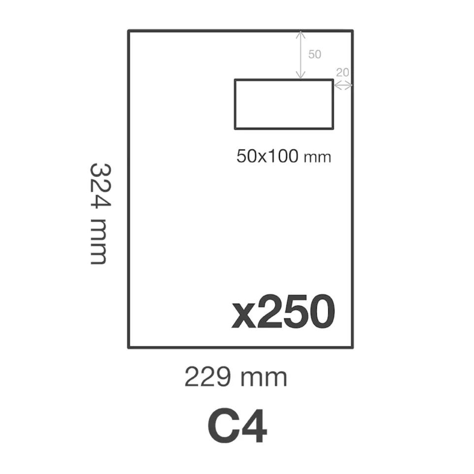 Env.Venster Adh.120g- 229x324 P50/20...