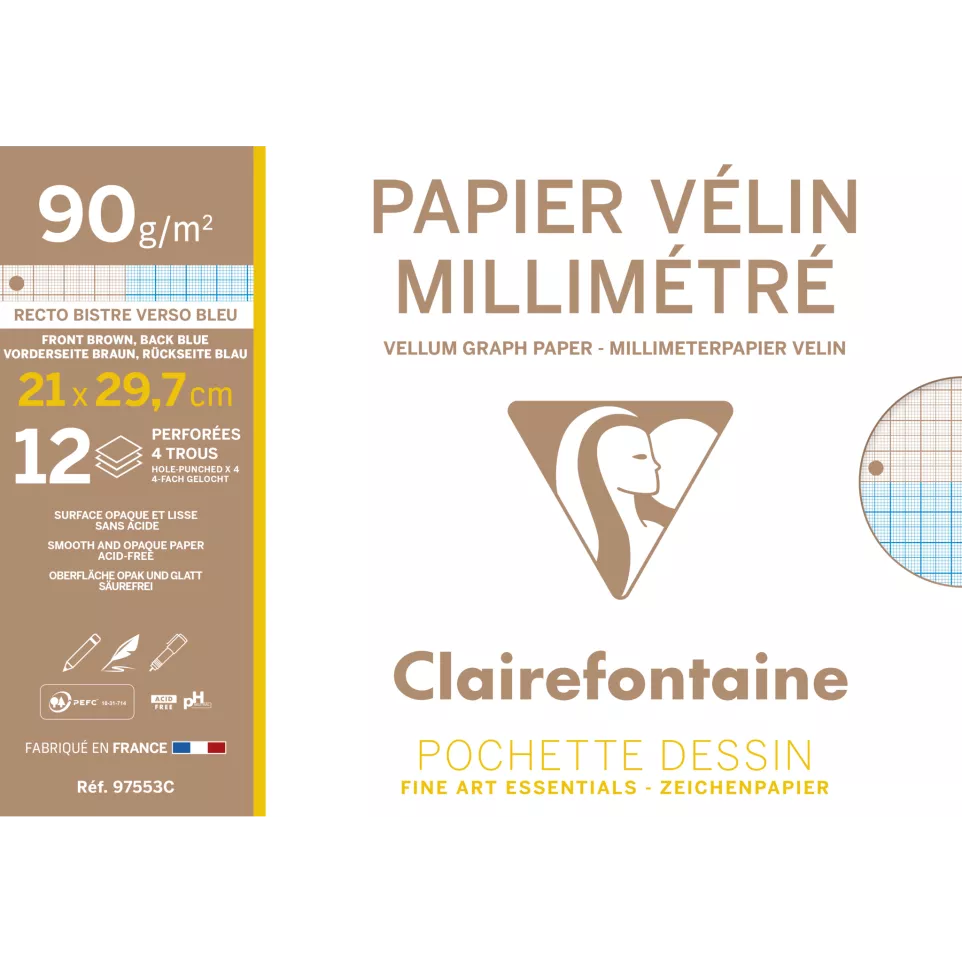 Etui Millimeterpap.-12bl 90g perfo4gt...