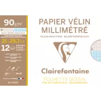 Envelop vellum graph paper 90g 4 holes 21x29.7 12 sheets/ Pc.