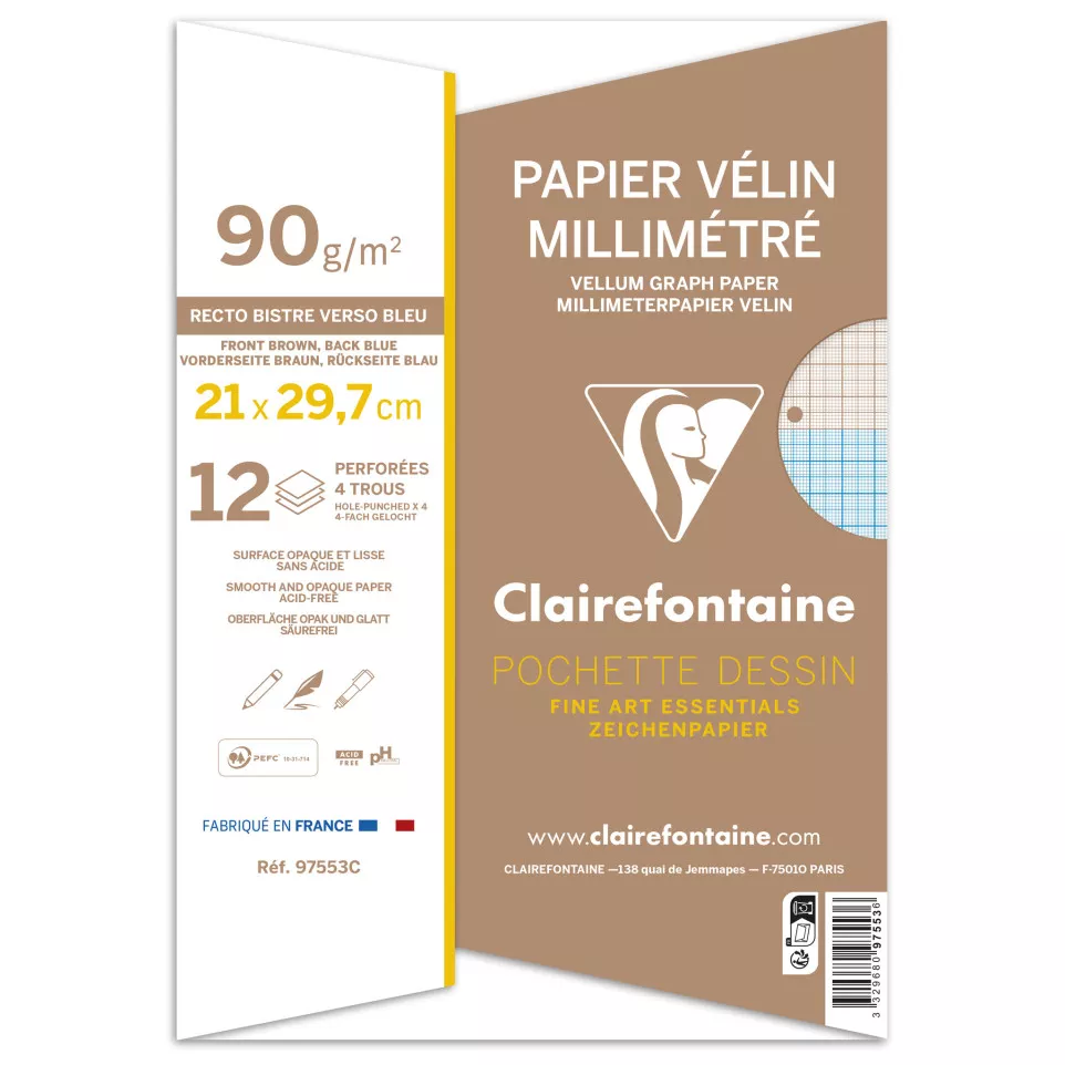 Etui Millimeterpap.-12bl 90g perfo4gt...