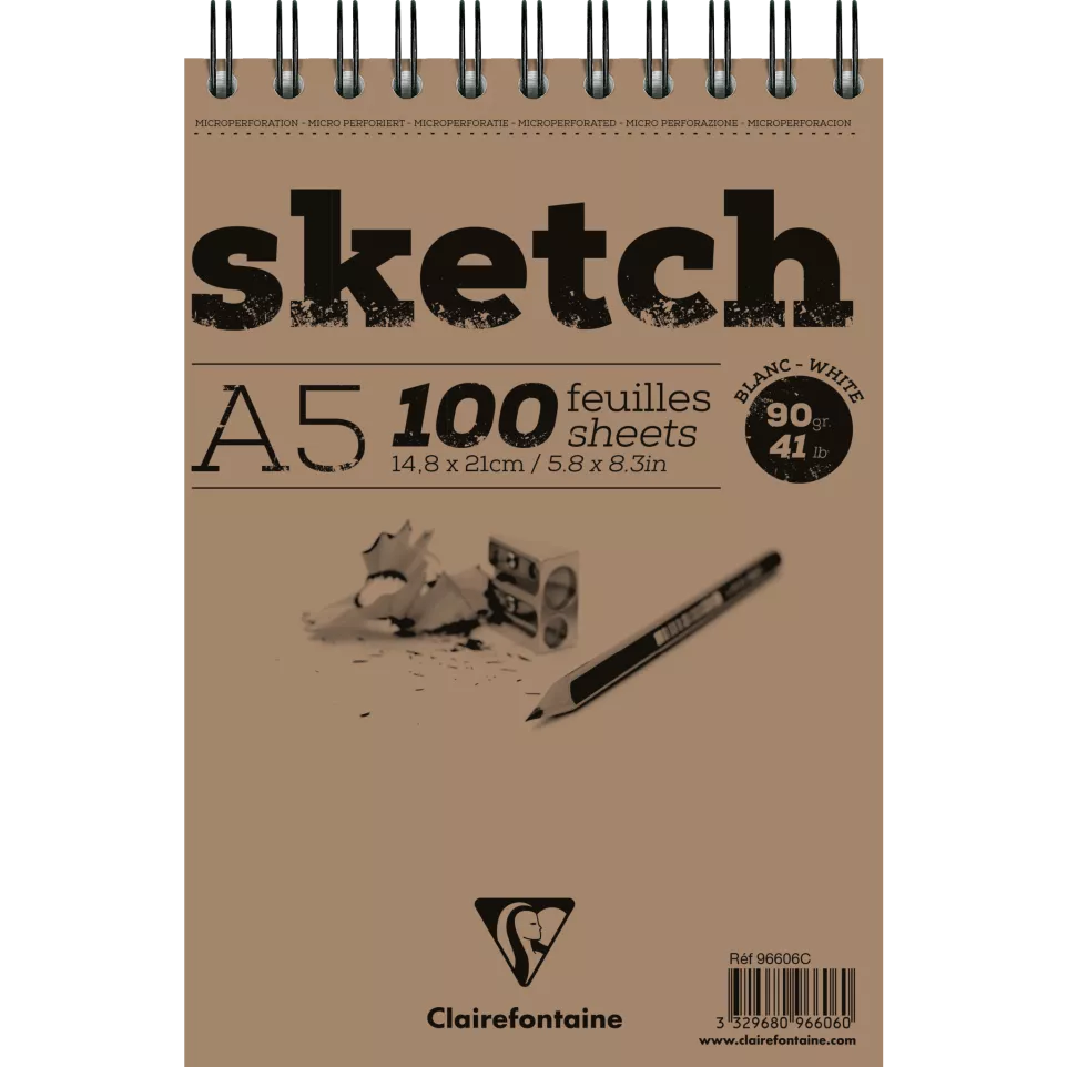 Sketch bloc spiralé 100F A5 90g/ Pce