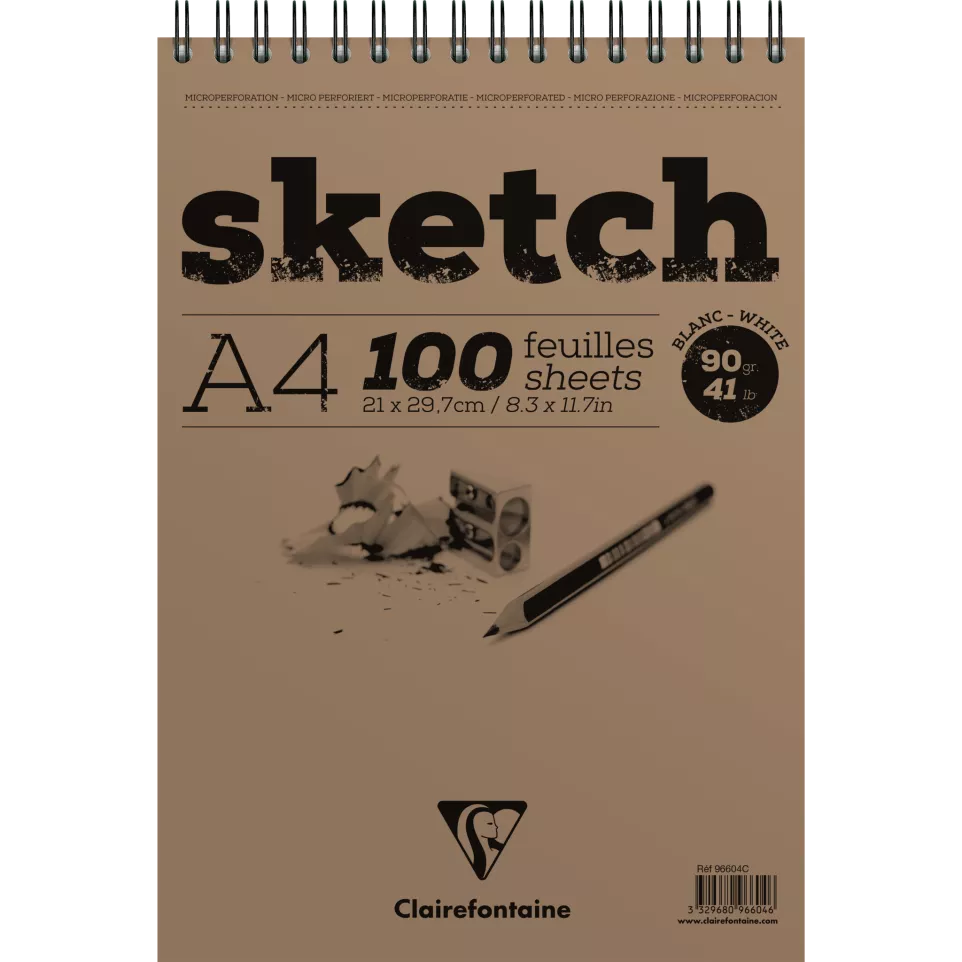 Sketch bloc spiralé 100F A4 90g/ Pce