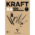 Kraft blok gelijmd 100 blad 90g A4-/ St.