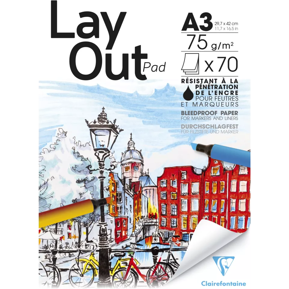 Layout bloc collé 70F A3 70g/ Pce