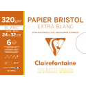 Etui 6 blad Bristol-extra 320g 24x32cm/ St.