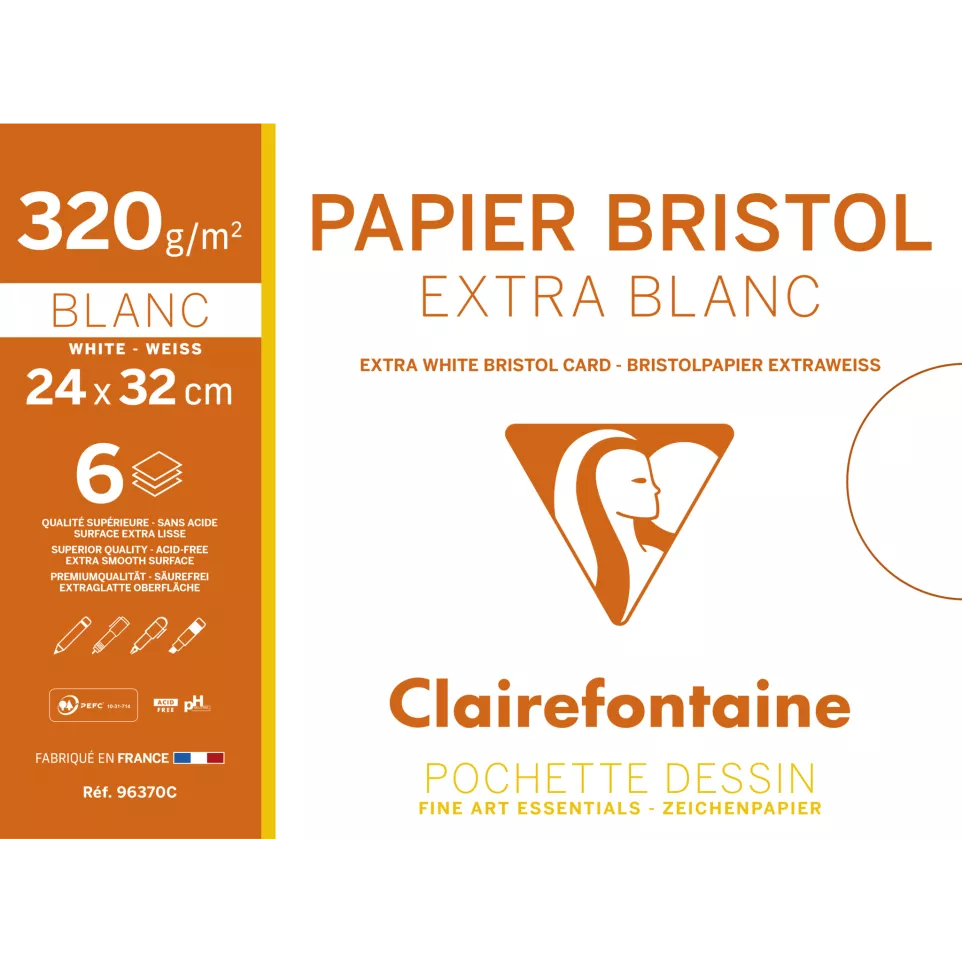 Etui 6 blad Bristol-extra 320g...