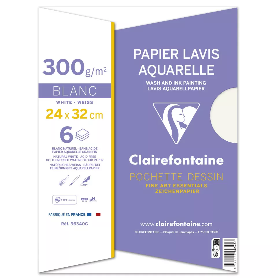 Etui 6 blad Lavis Aq-uarelle 300g...