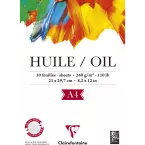 Papier Huile bloc collé 1 côté 10F A4 240g/ Pce