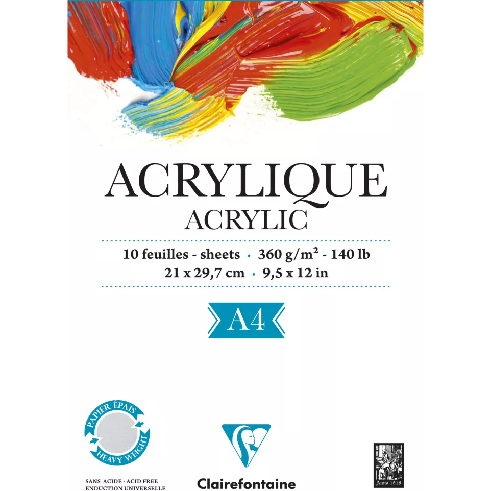 Clairefontaine Acrylic Pad DIN A4 10...