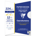 Etui Tekenpapier 12 bl 224g 24x32cm-/ St.