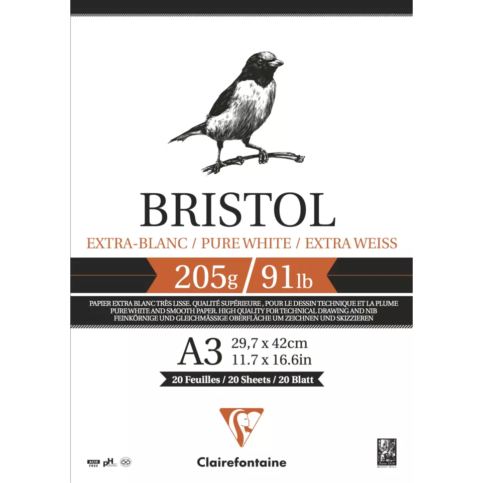 Blok Bristol 20 bl 205g 29,7x42cm-/ St.