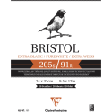 Bristol bloc collé 20F 24x32cm 205g/ Pce