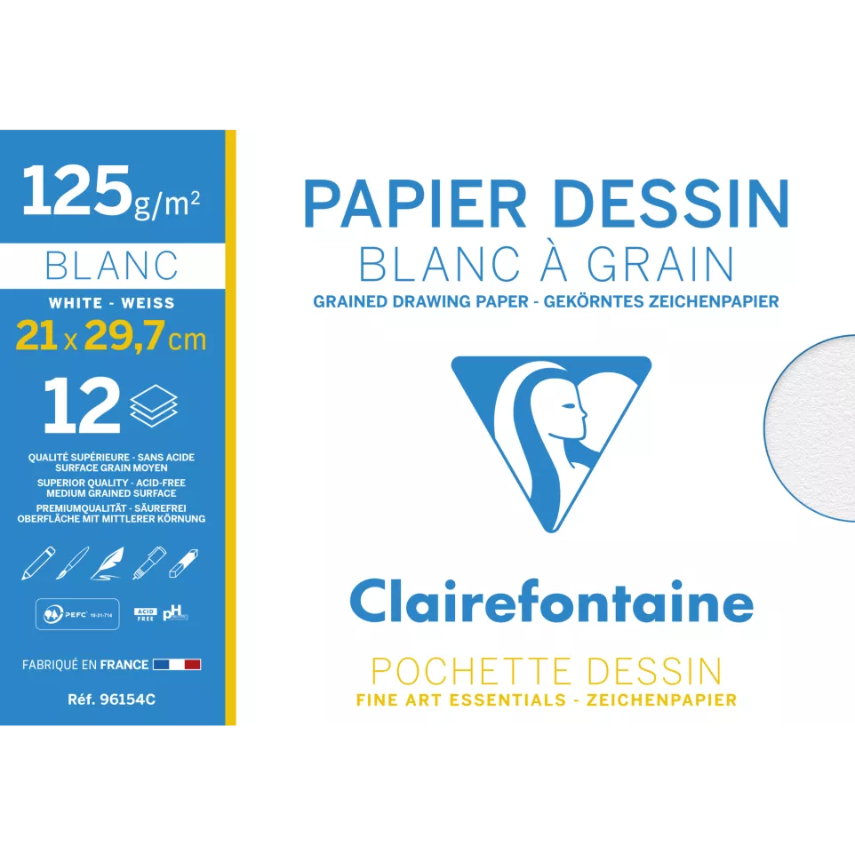 Etui Tekenpap. 12 bl 125g A4-/ St.