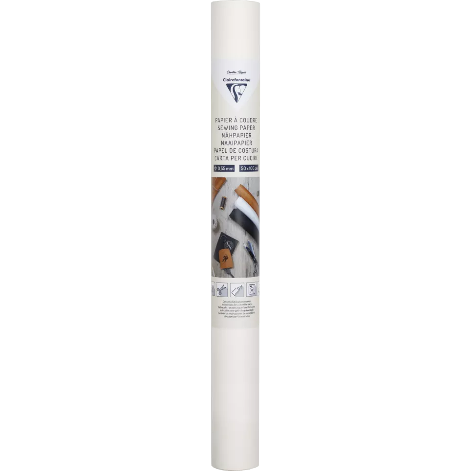 Naaipapier, rol 50x100cm, wit-/ St.