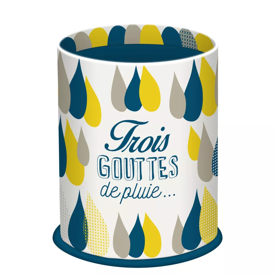 3 GOUTTES Pot à crayon rond Ø9x11-/ St.