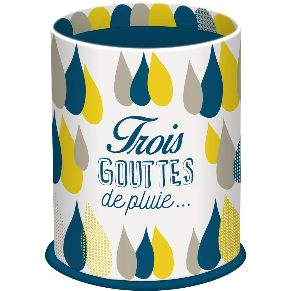 3 GOUTTES Pot à crayon rond Ø9x11-/ St.