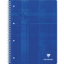 Cahier reliure intégrale A4+ 160 pages détachables perforé 4 trous petits carreaux + marge et cadre en-tête 4 couleurs de bandes