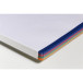 Cahier reliure intégrale A4+ 160 pages détachables perforé 4 trous petits carreaux + marge et cadre en-tête 4 couleurs de bandes