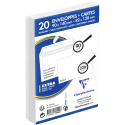 Combiné de 20 Enveloppes Blanches 90x140mm Auto-Adhésives 90g/m2 + 20 Cartes Bristol Blanches 82x128mm 220g/m2/ Pce