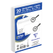 Combiné de 20 Enveloppes Blanches 90x140mm Auto-Adhésives 90g/m2 + 20 Cartes Bristol Blanches 82x128mm 220g/m2/ Pce