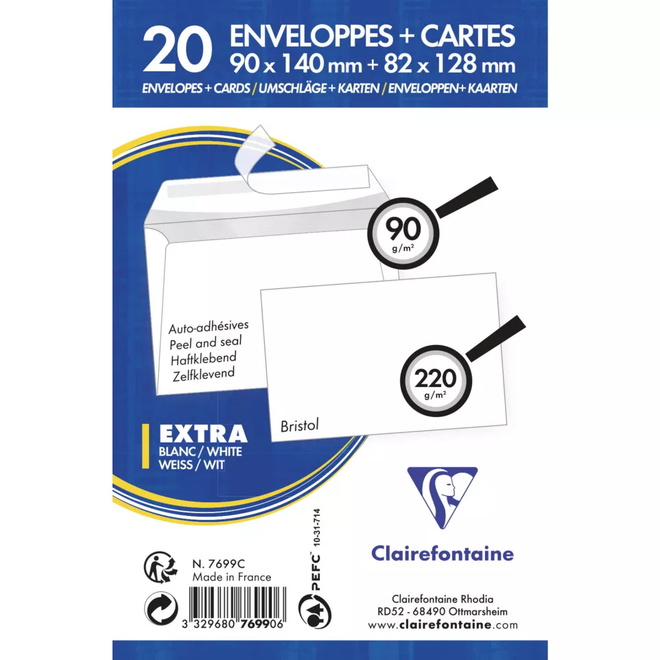 Combiné de 20 Enveloppes Blanches...